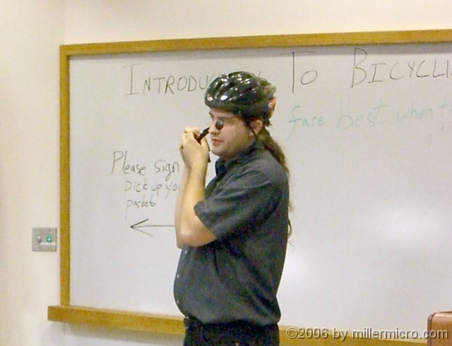 BikeSkillsA4_060715 Here Jon demonstrates how to adjust a safety helmet (with attached rear-view mirror).
