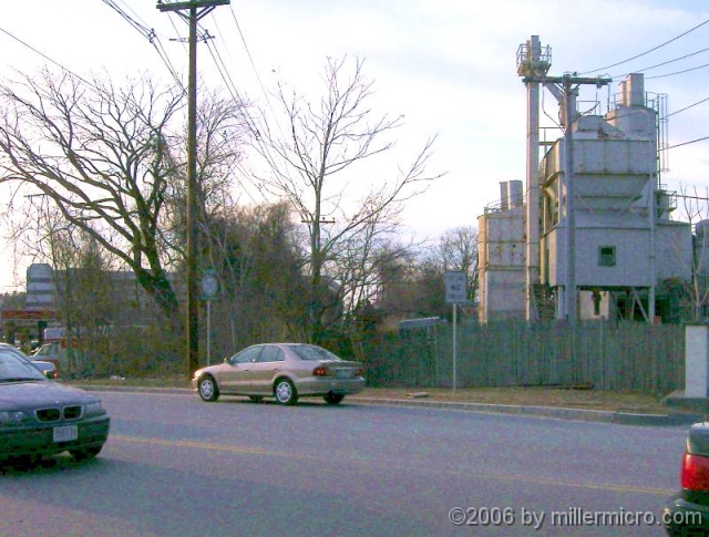 040426Rte30CementPlant More urban blight at Route 30, on the Framingham-Natick town line. This cement plant encroaches on the CRT right-of-way; it was moved partway back a few years before.