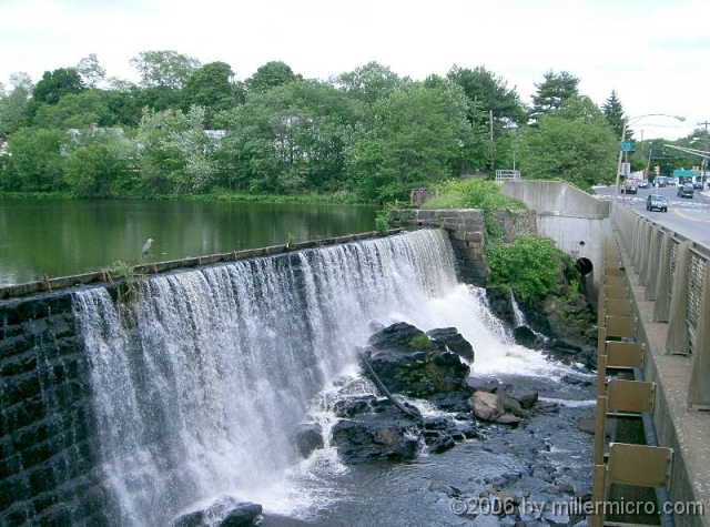 040613SaxonvilleDam Across the street,  Saxonville Dam once harnessed the Sudbury River to power the Saxonville Mills. Did you spot the blue heron?