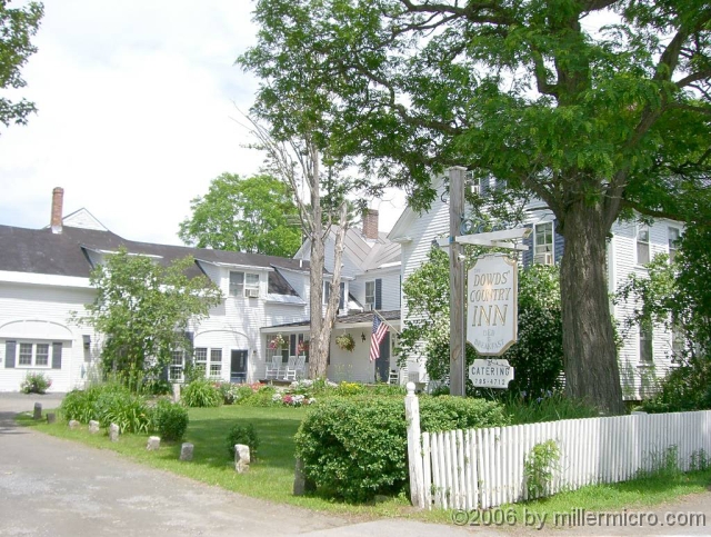 060625TheBowdensInLymeNH When the Bowden family of New Jersey lost its father, Mary Bowden bought an inn in Lyme and brought up her lively family in this wonderful home. Each kid was encouraged to invite friends, and it soon became a favorite spot for generations of Outing Clubbers both from neighboring Dartmouth College and from all over New England - including Jill and Dick.