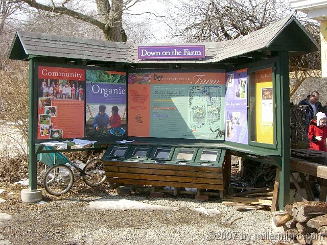 070303FarmSign1 The Natick Community Organic Farm offers lots of enjoyable and educational activities for young and old. Its kiosk is a fine place to start.