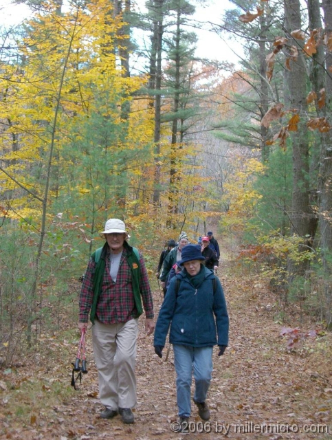 061026RockyNarrows6 On the trail, through New England's beautiful fall foliage.